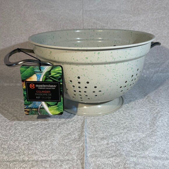 Masterclass Mint Green Speckled 3Qt Stainless Steel Colander New with tags (136) - Picture 1 of 3